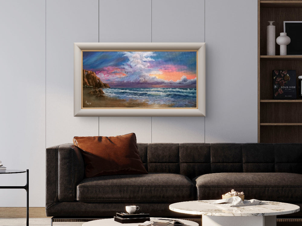 • Faith-inspired wall decor featuring cliffs, arches, and radiant sunset colors